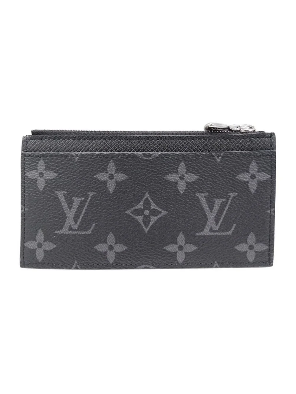 Louis Vuitton Card Case Taiga Monogram Eclipse Coin Holder Black Pocket Small